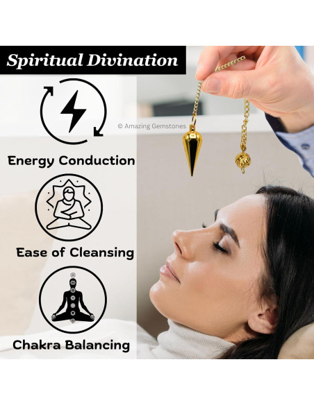 Péndulo de Metal Clásico con Domo Oro 7.62 cm - Radiestesia