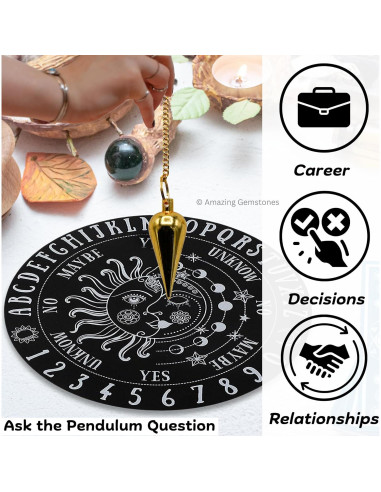 Péndulo de Metal Clásico con Domo Oro 7.62 cm - Radiestesia