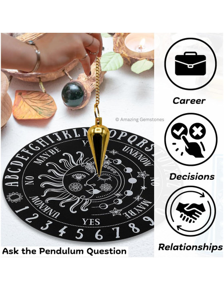 Péndulo de Metal Clásico con Domo Oro 7.62 cm - Radiestesia