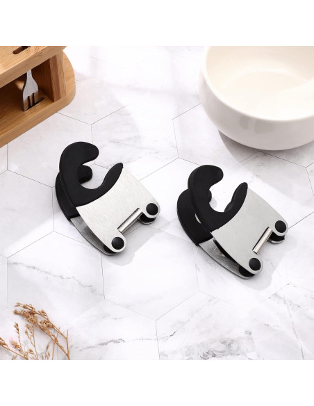 Soporte de Cuchara DOITOOL 2 Piezas Acero Inoxidable Antiescaldante