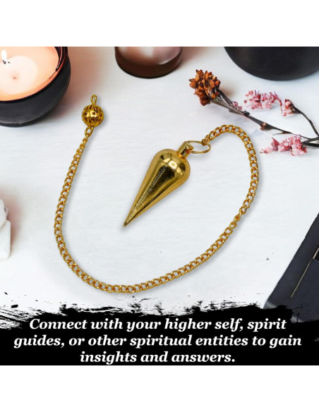 Péndulo de Metal Clásico con Domo Oro 7.62 cm - Radiestesia