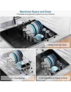 Estante Secador de Platos GSlife Expandible Acero Inoxidable 30-42 cm 2