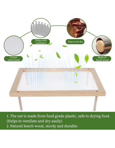 Estante para Secar Hierbas YiePhiot de Madera 2 Capas 39cm