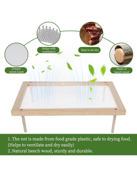 Estante para Secar Hierbas YiePhiot de Madera 2 Capas 39cm