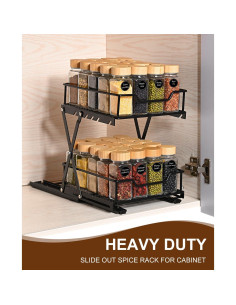 Organizador de Especias Deslizante Lsgddm 2 Niveles Acero Inoxidable 2