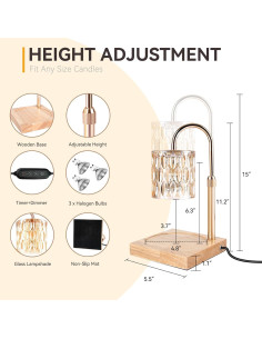 Lámpara Calentadora de Velas TOACSUCP Ámbar Ajustable 3 Bombillas 2