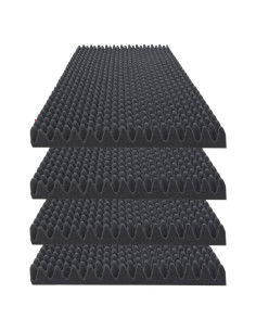 Paneles de Espuma Acústica Kaishengwei 121.9x60.9x5 cm (4 Pack, Negro)