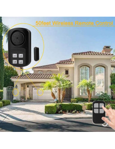 Alarma de Puerta Inalámbrica YisTech con 3 Control Remoto 140 dB 2