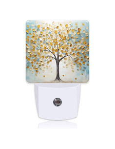 Luz Nocturna Enchufable LED Uiaoiais Árbol Dorado 5x5cm