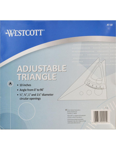 Regla Triangular Ajustable Westcott AT-10 25.4 cm Transparente
