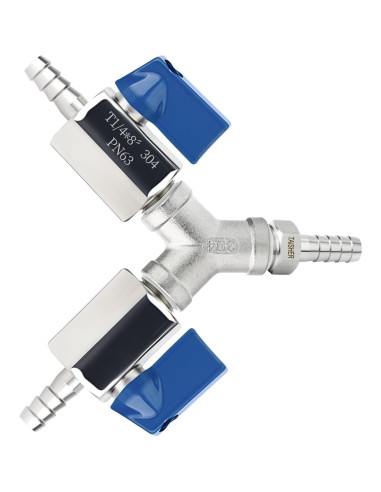 Válvula de Bola de 3 Vías Acero Inoxidable TAISHER 304 1/4"