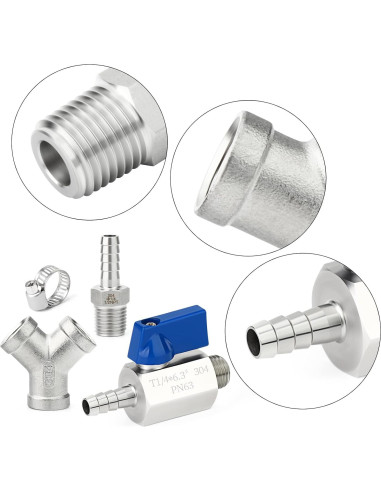 Válvula de Bola de 3 Vías Acero Inoxidable TAISHER 304 1/4"