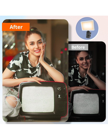 Luz de Selfie UBeesize TBC001 Recargable 10.5x7.5cm 3 Modos