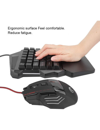 Teclado para Juegos con una Mano T angxi V100 USB Retroiluminado