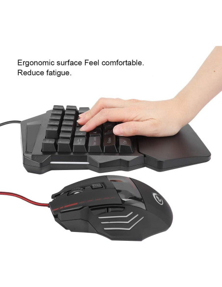 Teclado para Juegos con una Mano T angxi V100 USB Retroiluminado