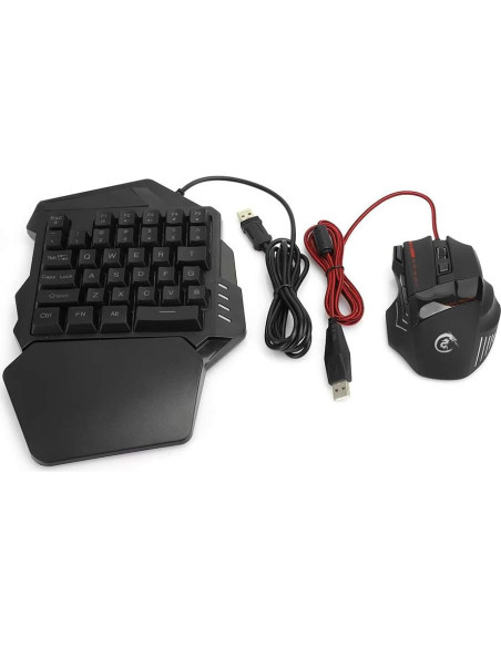 Teclado para Juegos con una Mano T angxi V100 USB Retroiluminado