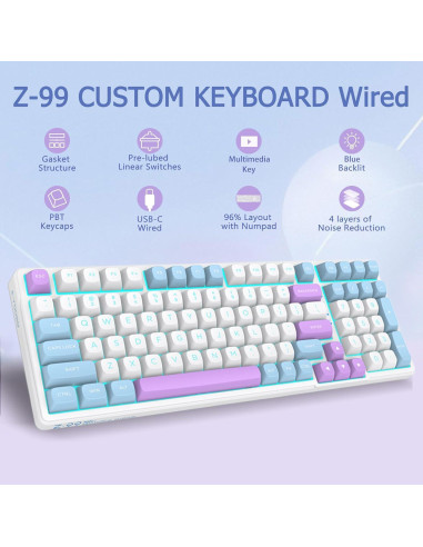 Teclado Mecánico E-YOOSO Z-99 con Retroiluminación LED RGB