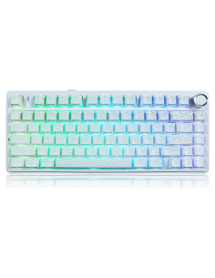 Teclado Mecánico Gaming Aula F75 75% RGB Triple Modo Blanco