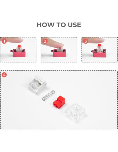 Abridor de Interruptores Mecánicos Aluminio Rojo para Cherry MX