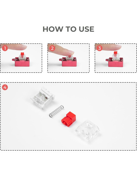 Abridor de Interruptores Mecánicos Aluminio Rojo para Cherry MX