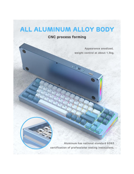 Teclado Mecánico Inalámbrico M71 MAGIC-REFINER 71 Teclas RGB