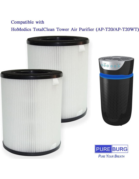 Filtro de Reemplazo PUREBURG AP-T20FL para Purificador HoMedics Filtro de Reemplazo PUREBURG AP-T20FL para Purificador HoMedics