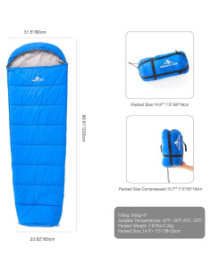 Saco de dormir momia Nature Link Zoysia-003 1.30kg 220x75cm 2