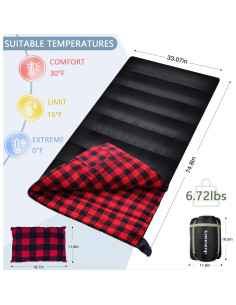 Saco de dormir Keencamp 0C Franela XXL con almohada 2