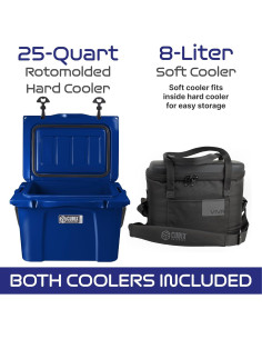 Cooler Duro Portátil Cubix Outdoors 25QT y 8L Aislado 2