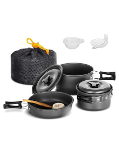 Kit de Cocina para Camping Lixada 10 Piezas Aluminio Antiadherente