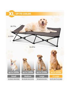 Cama Elevada para Perros KingCamp XL 131.8x67.7cm Antideslizante 2