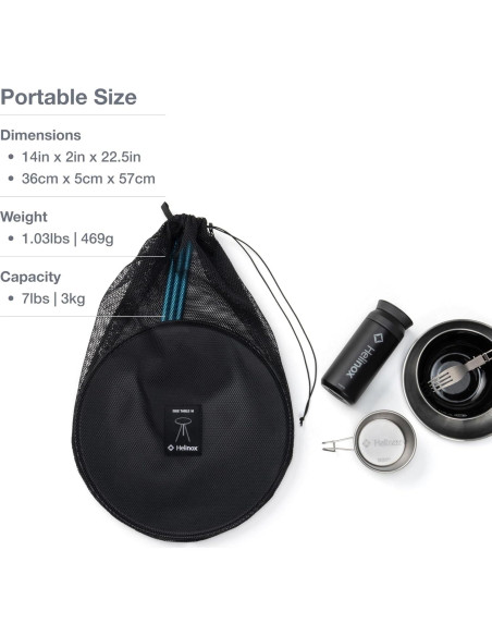 Mesa Lateral Plegable Helinox Mediana 35.56 cm Negra para Camping