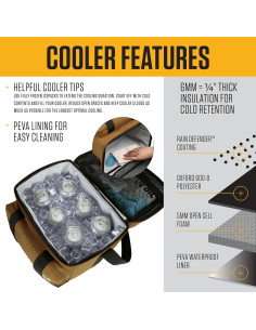 Enfriador Aislado Carhartt Negro 18 Latas Repelente Agua 2