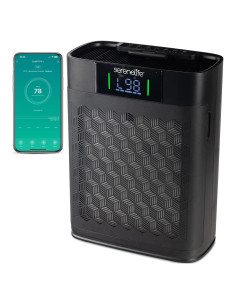 Purificador de Aire HEPA SereneLife 100 m Control WiFi Negro