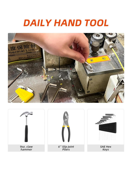 Juego de Herramientas Manuales 40 Piezas DIFFLIFE con Caja Juego de Herramientas Manuales 40 Piezas DIFFLIFE con Caja