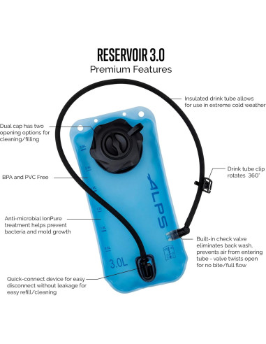 Mochila de Hidratación ALPS Mountaineering Hydro Trail 15L Gris/Naranja