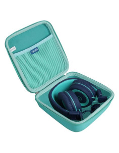Funda Dura de Viaje Anleo para Auriculares Verde Azulado
