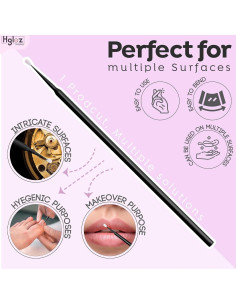 Microhisopos para Extensiones de Pestañas Hgloz 500 Unidades Negro 2