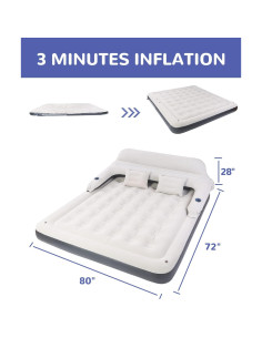 Colchón de Aire Inflable Queen JEAOUIA 22.86cm Doble Portátil 2
