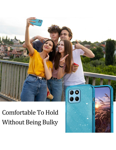 Funda Honor X6 Brillo Doble Capa TPU y PC Azul