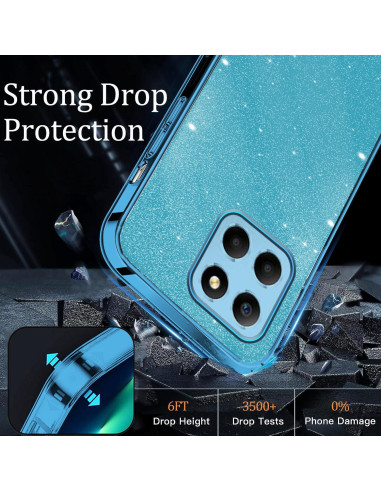 Funda Honor X6 Brillo Doble Capa TPU y PC Azul