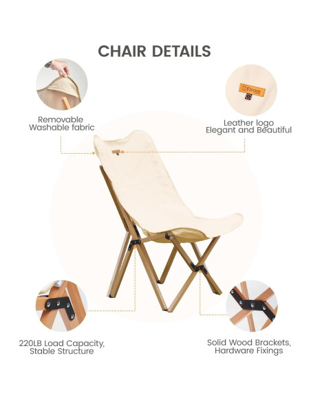 Silla Mariposa Plegable S'more Negra para Camping y Playa Silla Mariposa Plegable S'more Negra para Camping y Playa