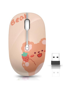Ratón Inalámbrico JUHOO Kerry Bear, Óptico, Silencioso, 50g