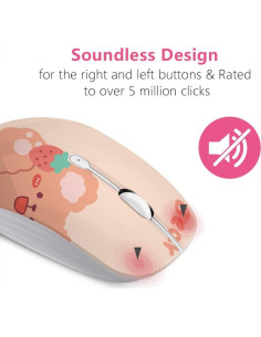 Ratón Inalámbrico JUHOO Kerry Bear, Óptico, Silencioso, 50g 2