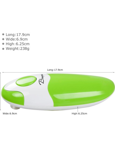 Abrelatas Eléctrico Automático Bangrui Verde 17.9x6.9cm