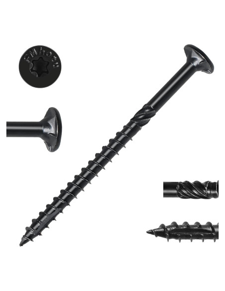 Tornillos de Madera FMhoto 50 Pcs 7.62 cm Negros Resistentes