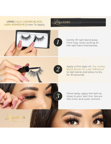 Pegamento para Pestañas Negras Lilly Lashes 9g - Libre de Látex