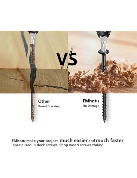 Tornillos de Madera FMhoto 50 Pcs 7.62 cm Negros Resistentes