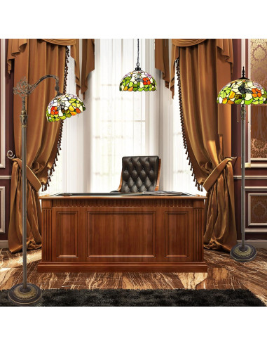 Lámpara de Pie Tiffany ZJART Vidrio Templado 170 cm Ajustable