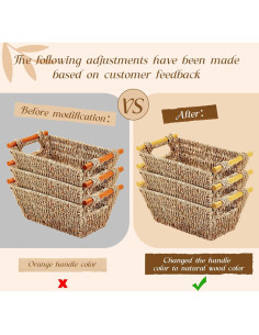 Cestas de Mimbre Marsui 6 Pcs 22.86x15.24x10.16 cm 2